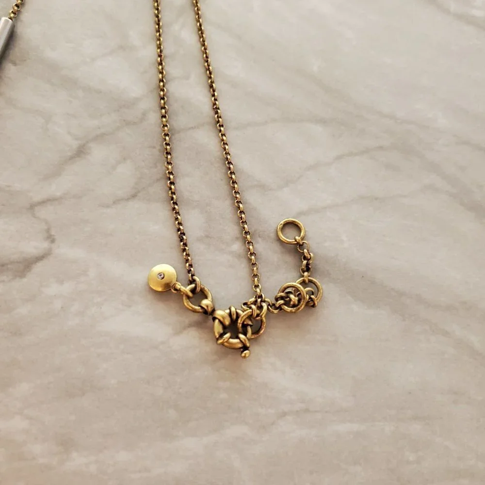 💖 J.Crew Antiqued Silver Gold Long Beaded Necklace 💖 - Picture 6 of 9